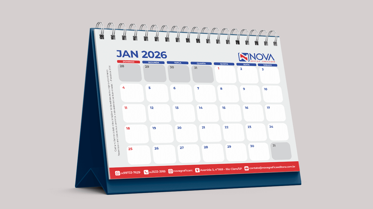 calendário personalizado impresso