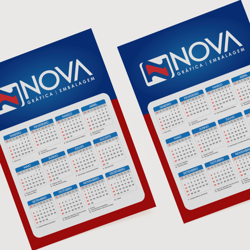 calendário personalizado impresso
