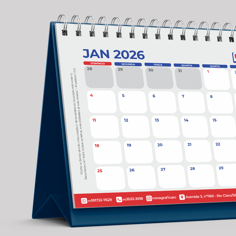 calendário personalizado impresso