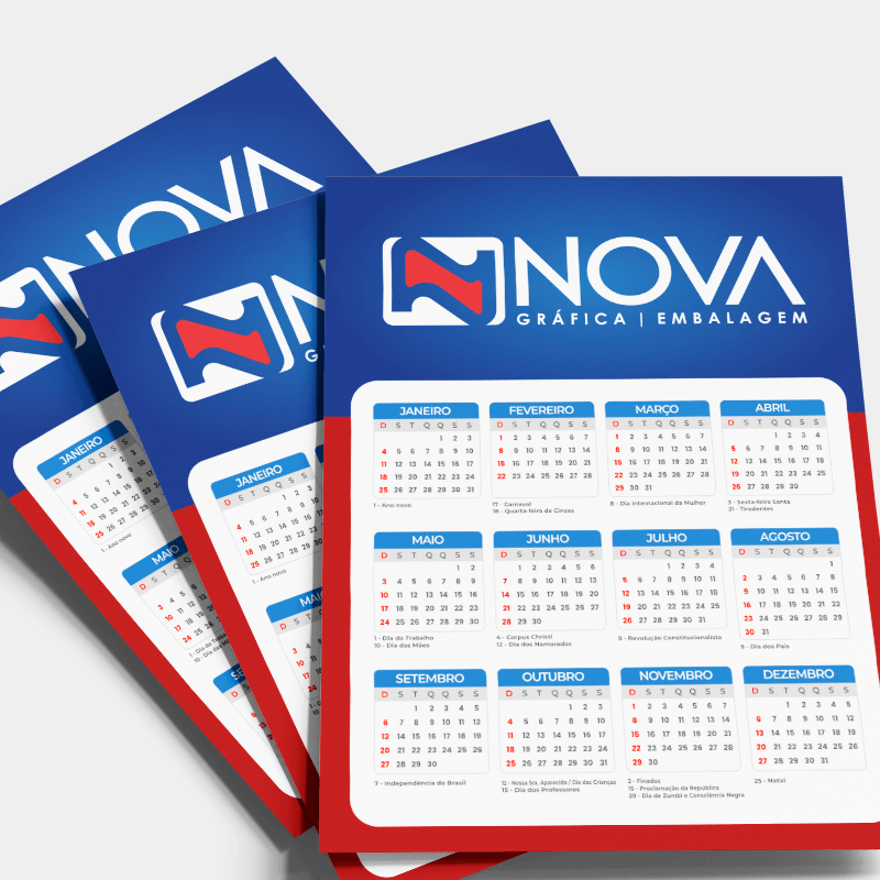 calendário personalizado impresso